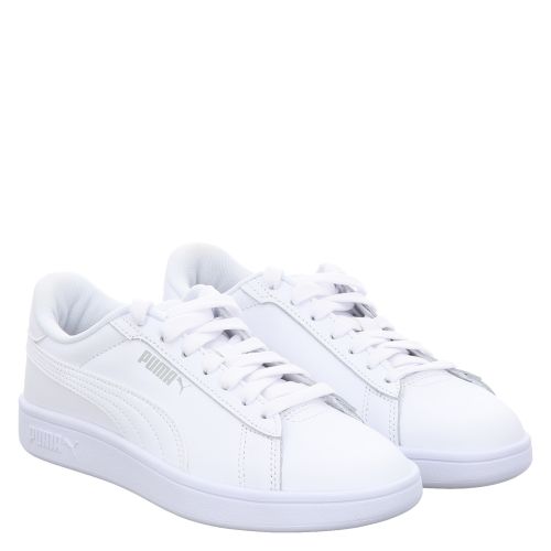 Puma Pumasmash3.0ljr Glattleder-Halbschuh in weiß für Mädchen