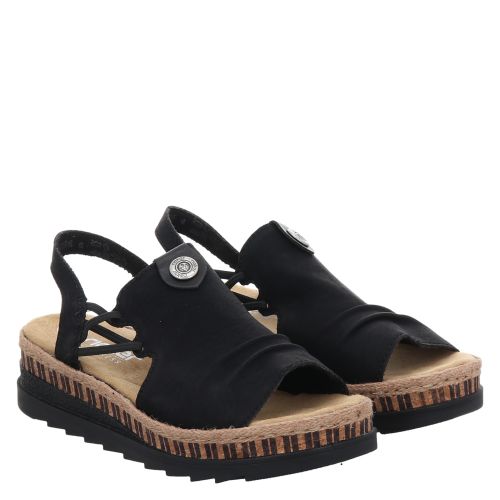 RIEKER, FSK DAMEN SANDALEN, SCHWARZ