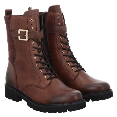 Remonte, Stiefelette, Glattleder-Schnürstiefel in braun für Damen