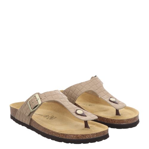Lieblingspaar Kunstleder-Pantolette in beige für Damen