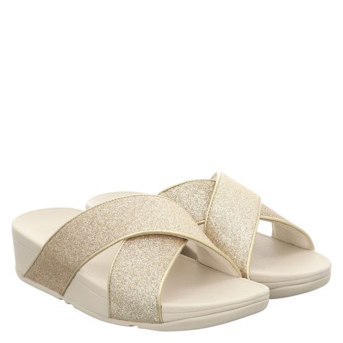 FITFLOP, LULU GLITTERDUST CROSS SLIDES