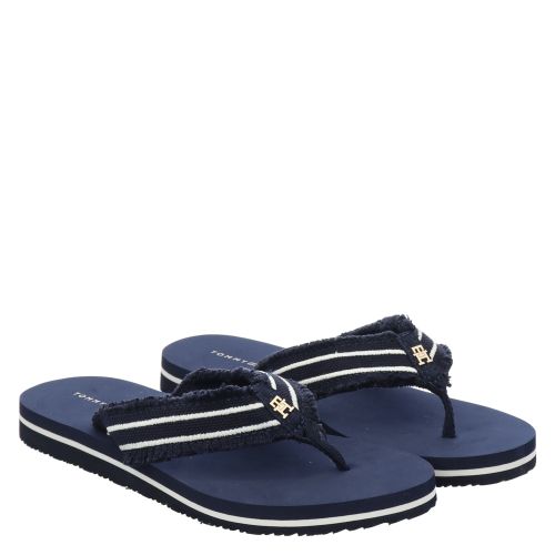 TOMMY HILFIGER, TH WEBBING BEACH SANDAL, BLAU