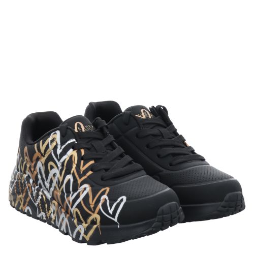 SKECHERS, UNO LITE - METALLIC LOVE, SCHWARZ