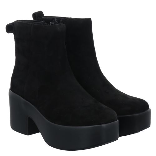 FITFLOP, PLATFFORMS SUEDE HEELED ANKLE , SCHWARZ