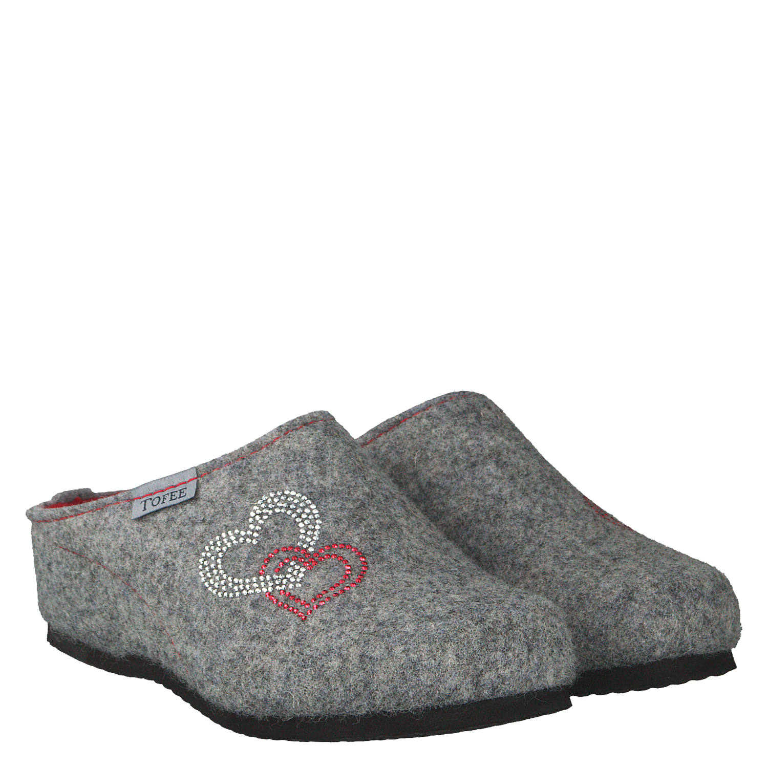 Tofee Wolle-Schurwolle-Hausschuh in grau für Damen