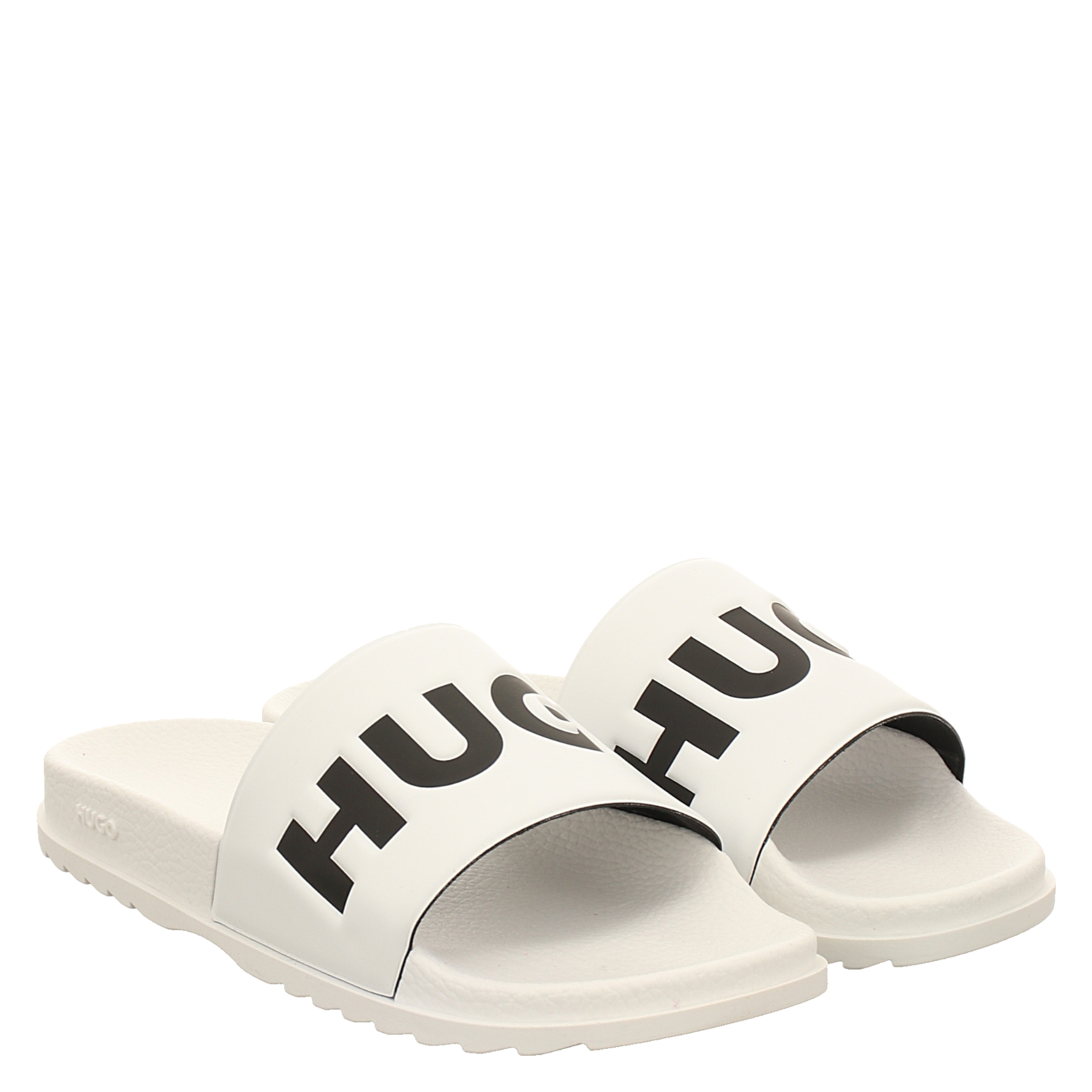 Hugo, Match It Slid, Gummi (synth.)-Pantolette in weiß für Herren 