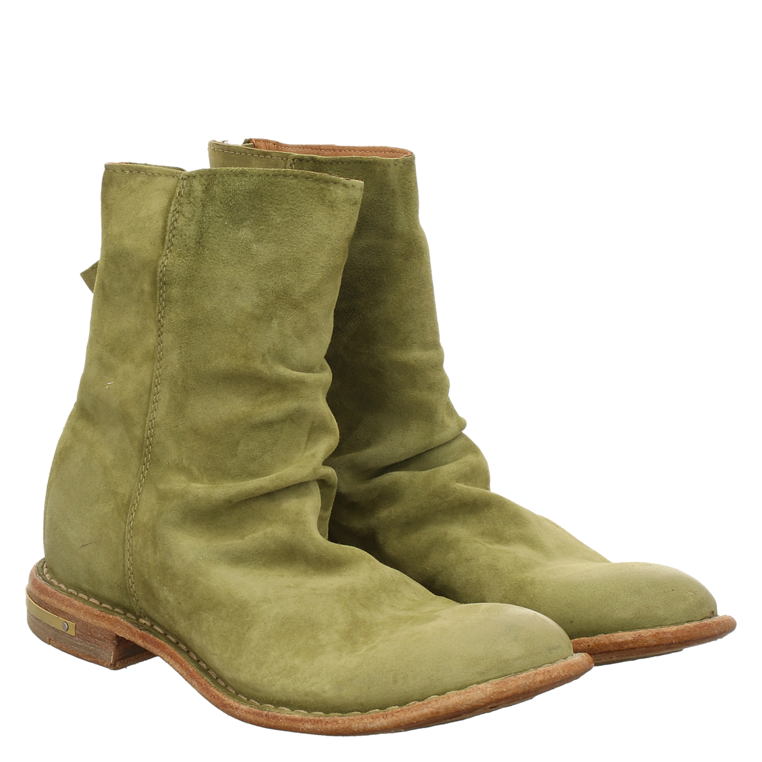 Moma Veloursleder-Chelsea in grün für Damen 