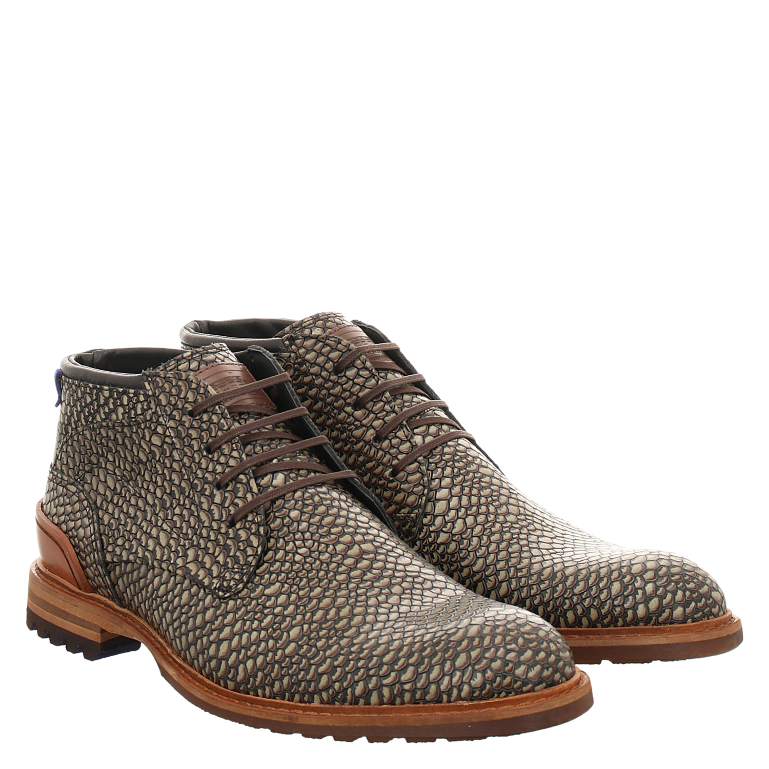 Floris Van Bommel Floriscasualgreenprintedle eleganter