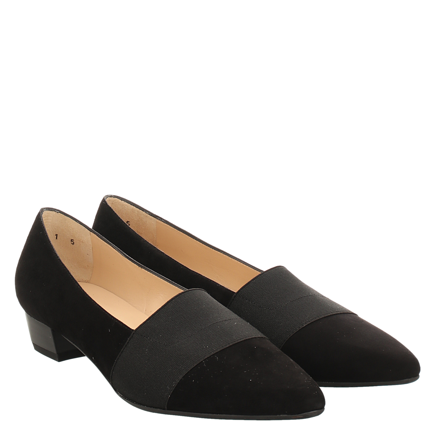 Peter Kaiser, Lagos, klassischer Veloursleder-Slipper in schwarz für Damen