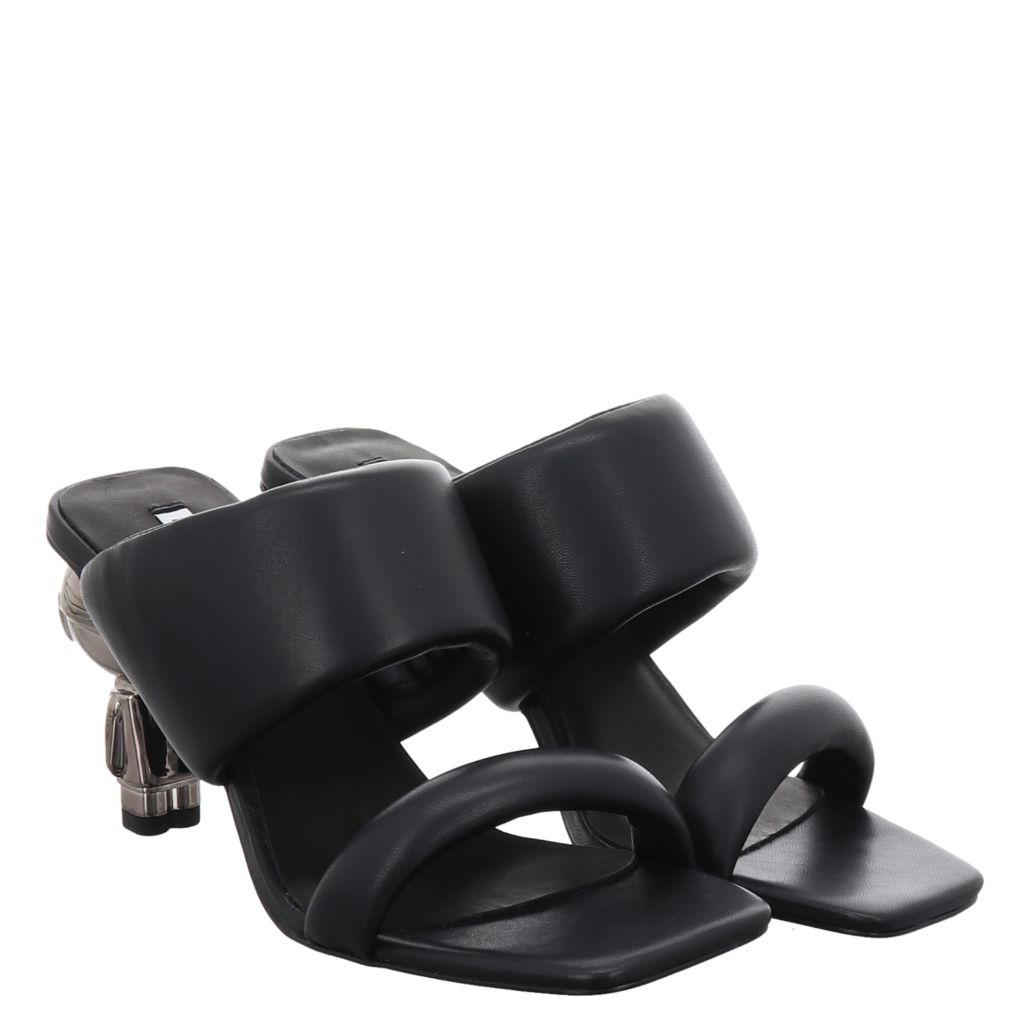 Karl Lagerfeld, Ikon Heel Padded 2-strap, Glattleder-Pantolette in 