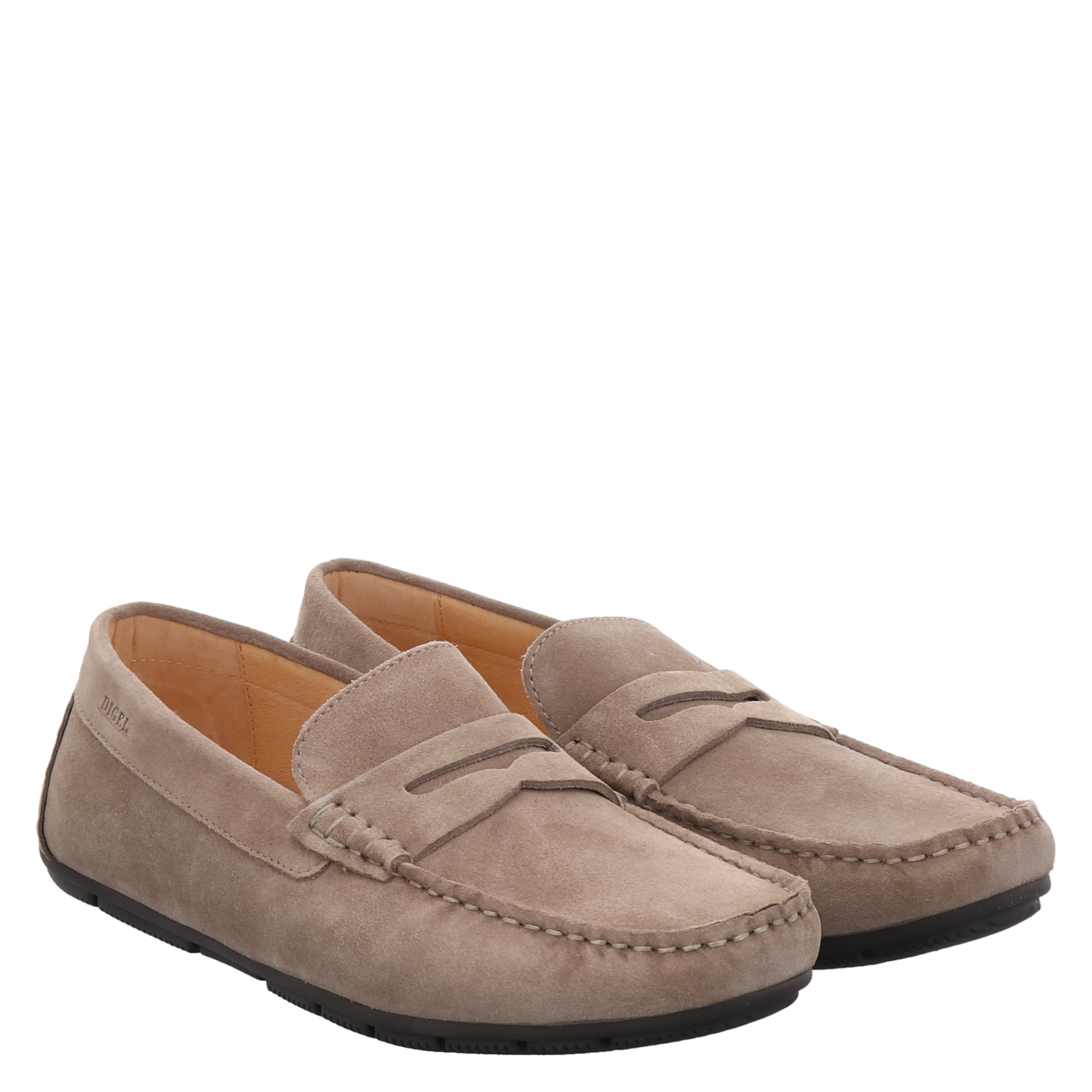 Digel, Salvatore, Veloursleder-Slipper in beige für Herren