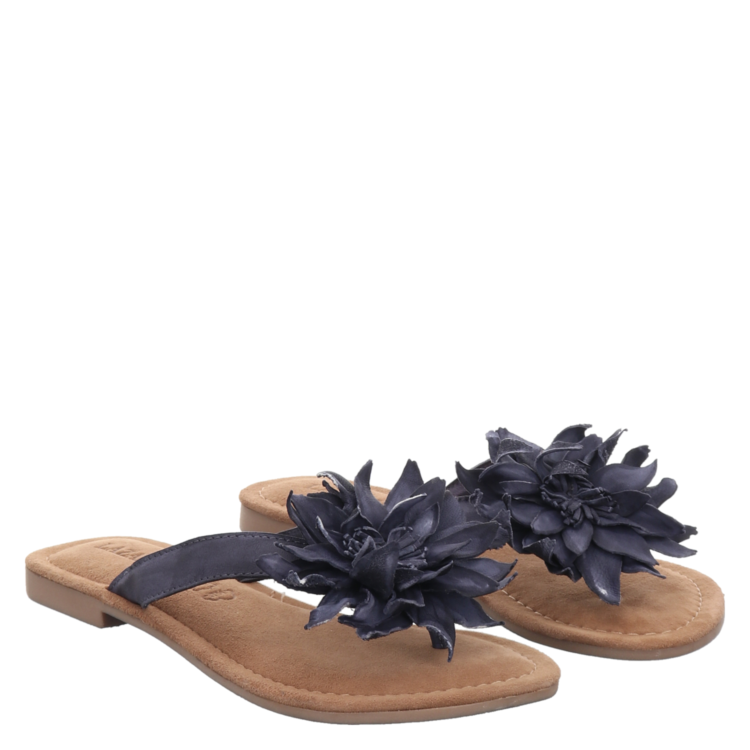 Lazamani Schwarze Zehentrenner Leder Schwarze LAZAMANI