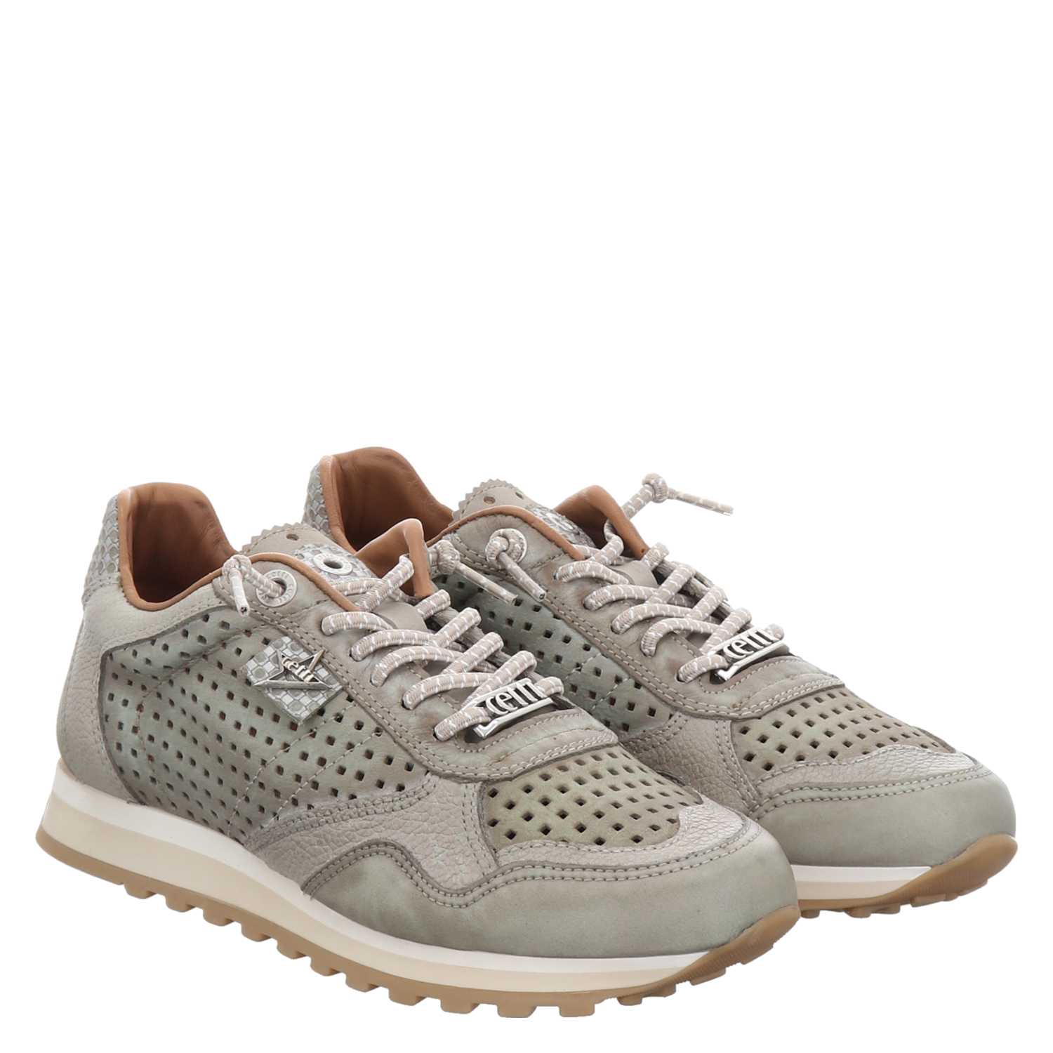 Cetti, Beige, Glattleder-Slip-On in grün für Damen
