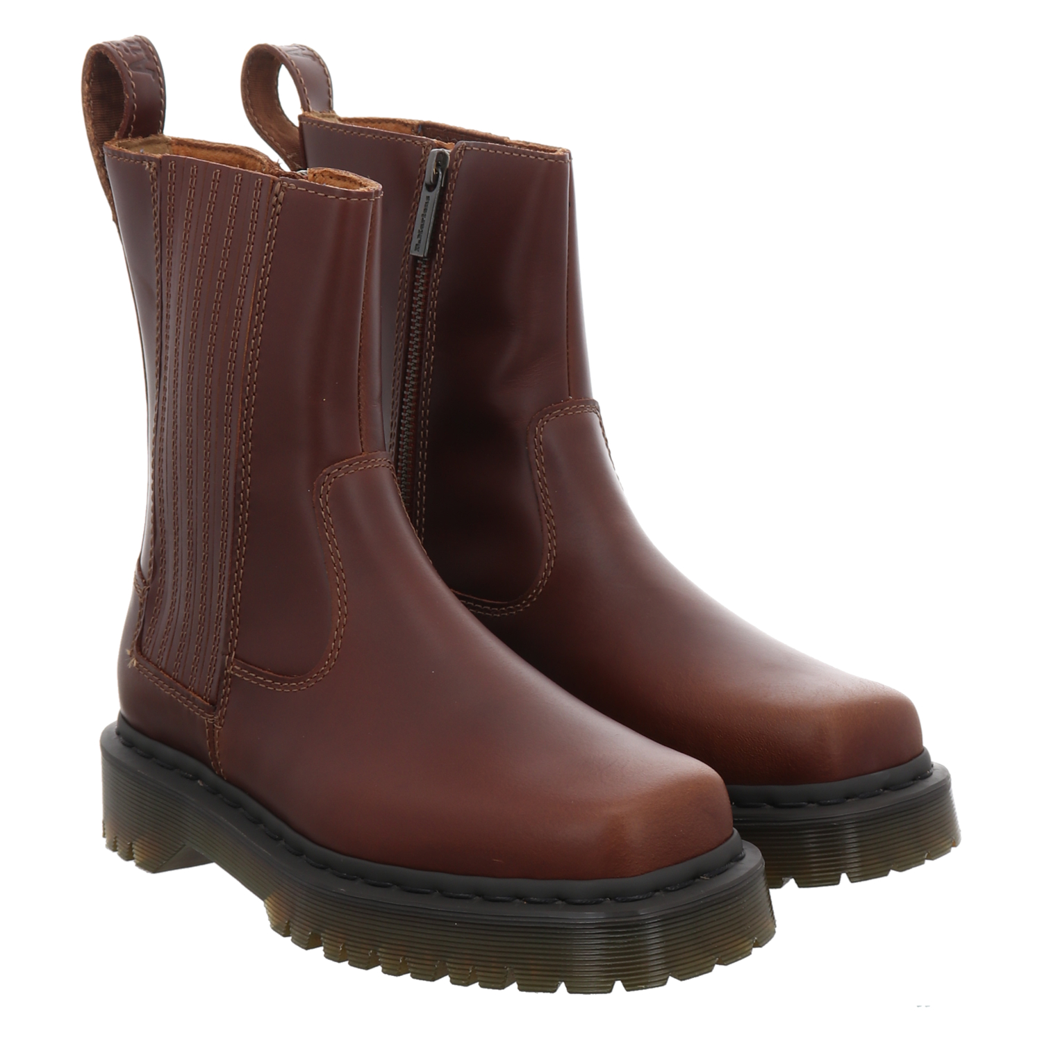 Amaayah Lo, Glattleder-Chelsea in braun für Damen