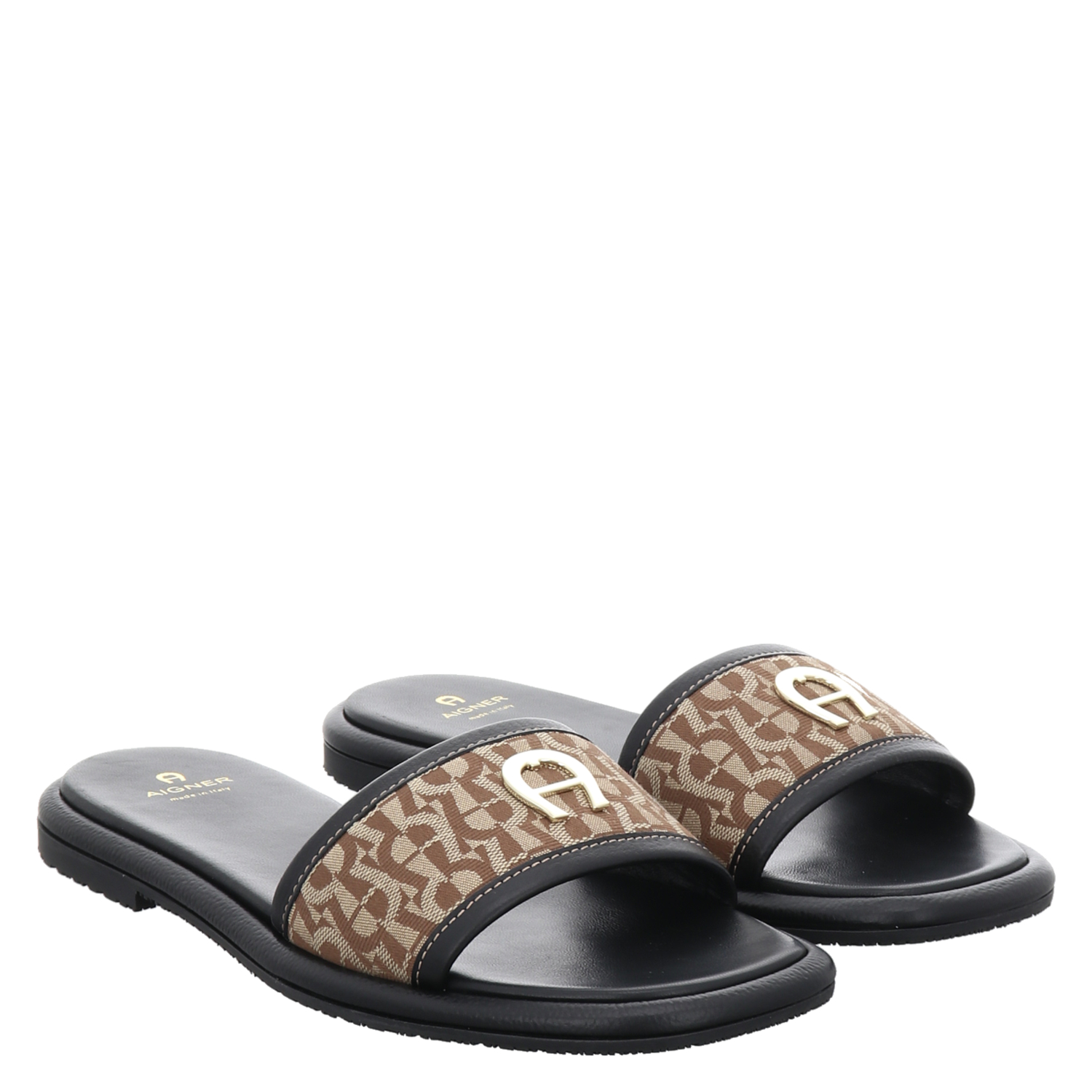 Aigner, Lotta 14, Kalbsleder-Pantolette in schwarz für Damen