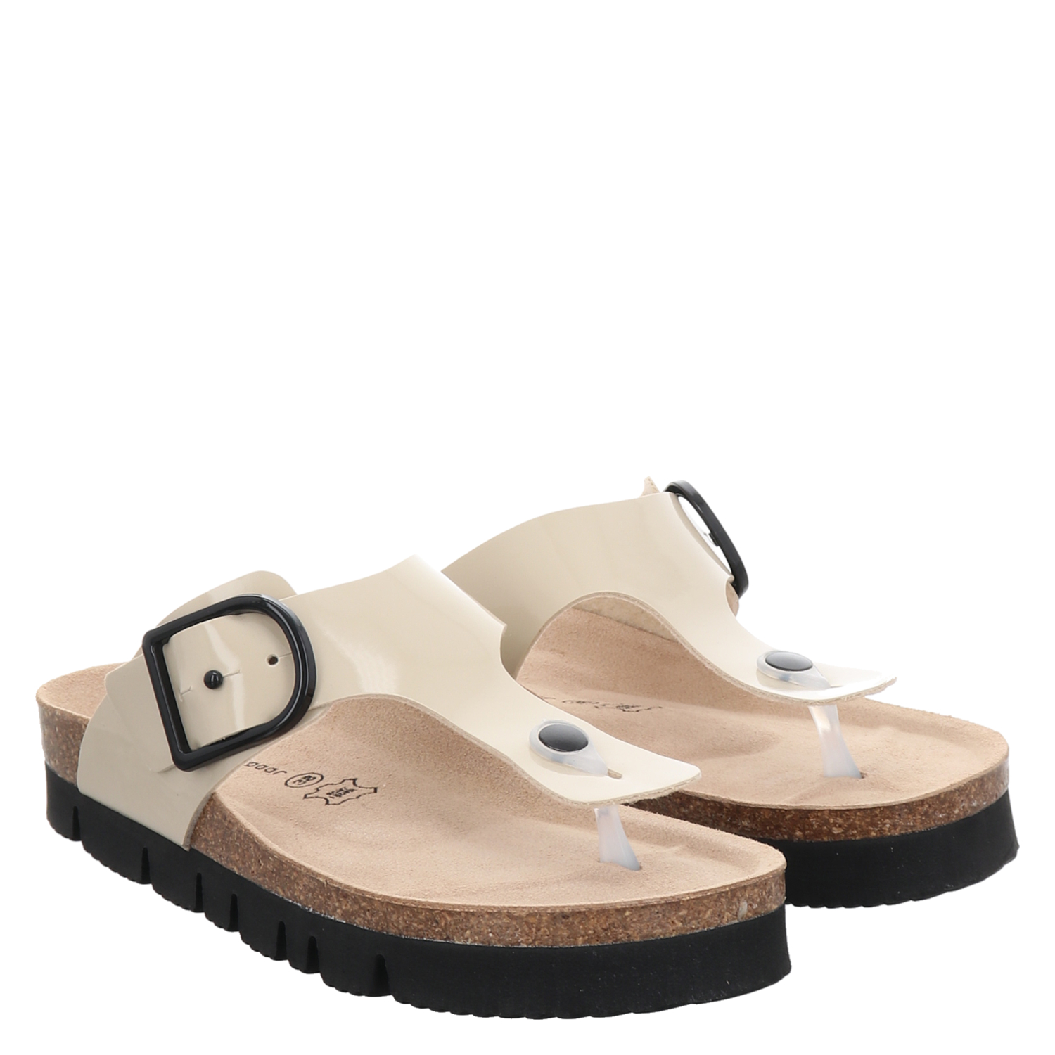 Lieblingspaar Lackleder-Pantolette in beige für Damen