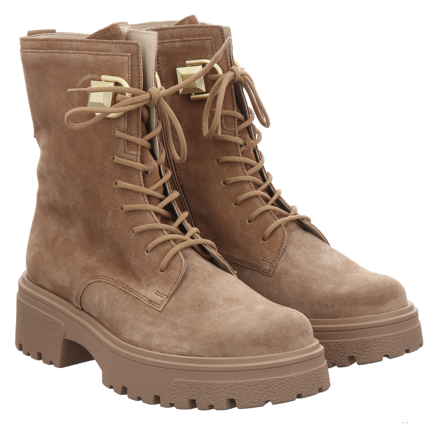 Gabor Veloursleder-Schnürstiefel in braun für Damen