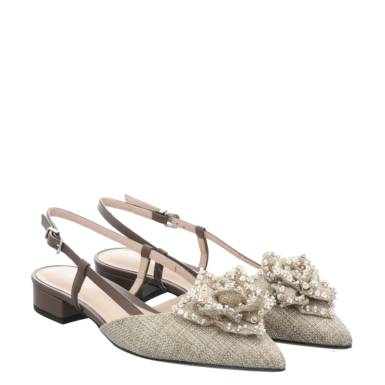 Fraipe, Gioia, klassischer Textil-Slipper in beige für Damen