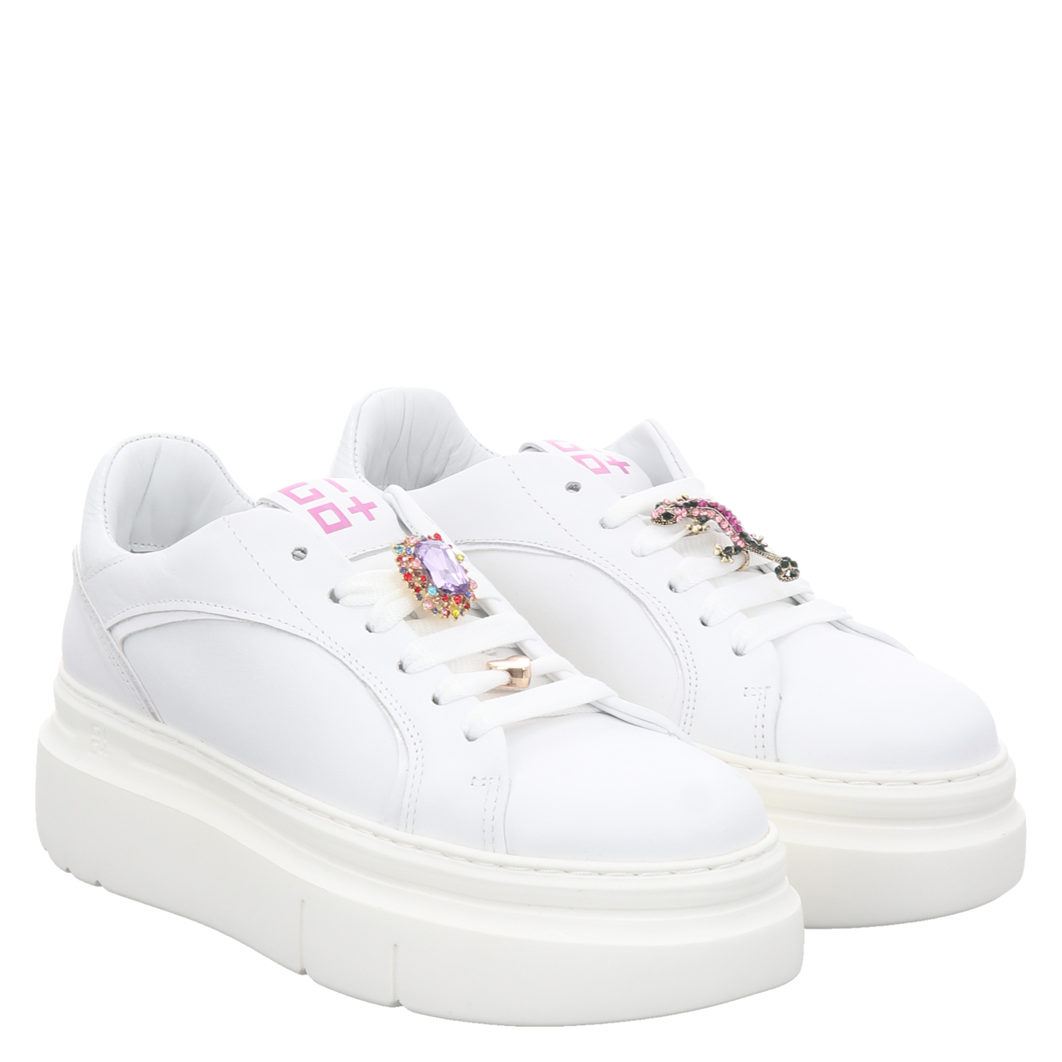 Gio+ Glattleder-Sneaker in weiß für Damen