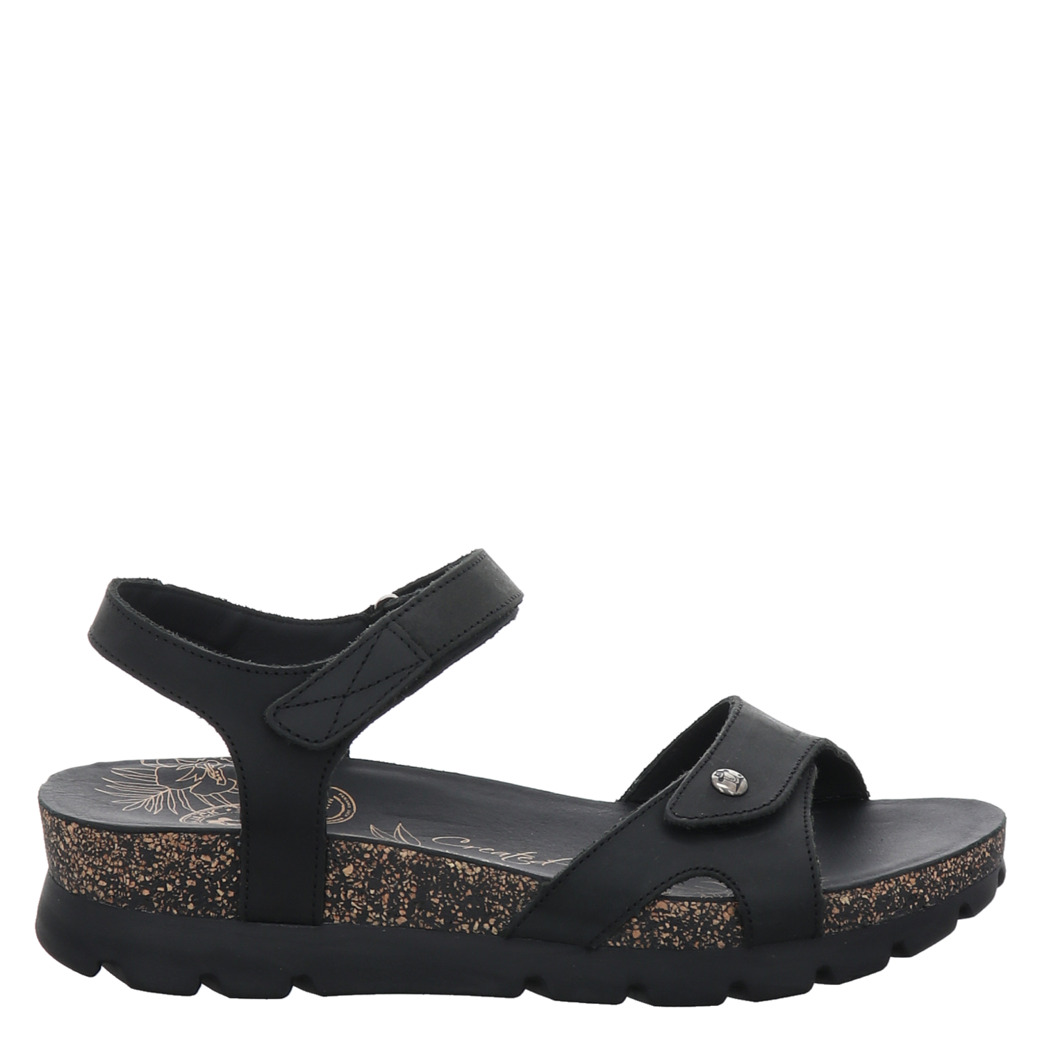 Panama Jack flache Fettleder-Sandale in schwarz für Damen