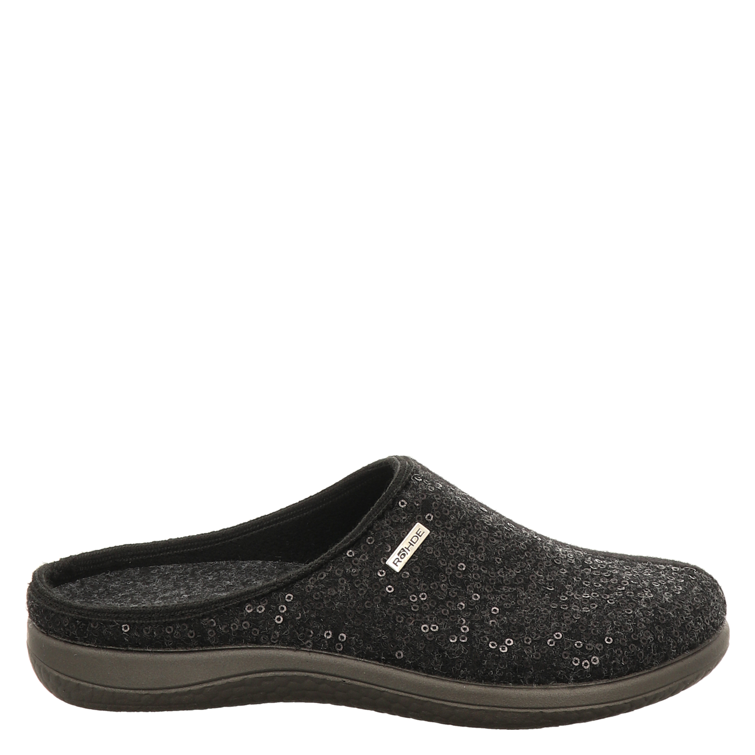 Rohde Bari Pantofole Donna In Feltro Glitterato, Chiudibile Con Velcro, Plantare Rimovibile