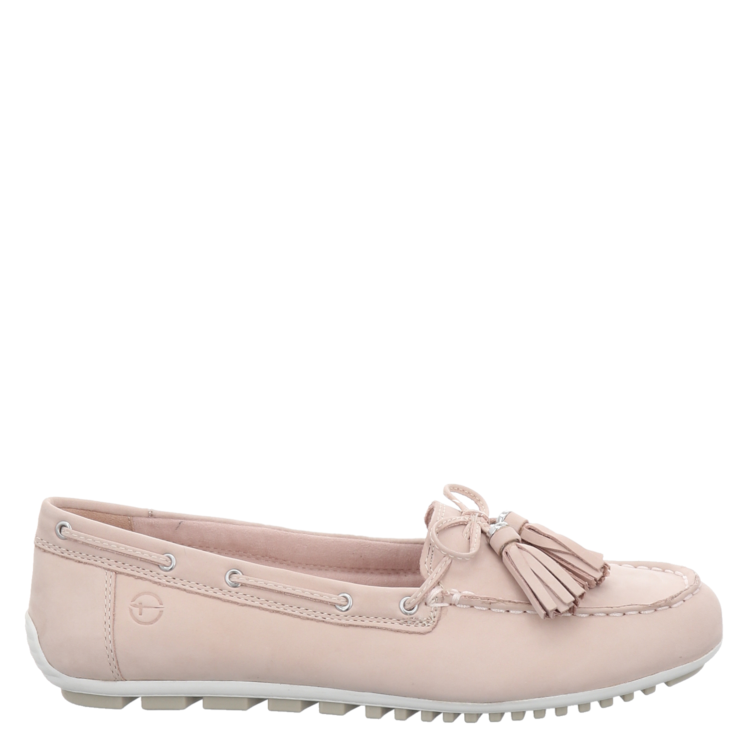 Tamaris, Beige, Glattleder-Mokassin in weiß für Damen
