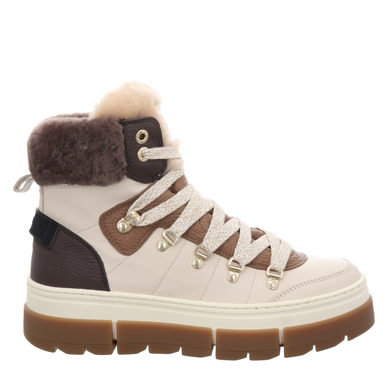 Bogner Schuhe, Vaduz S4, Glattleder-Schnürstiefel in beige für Damen