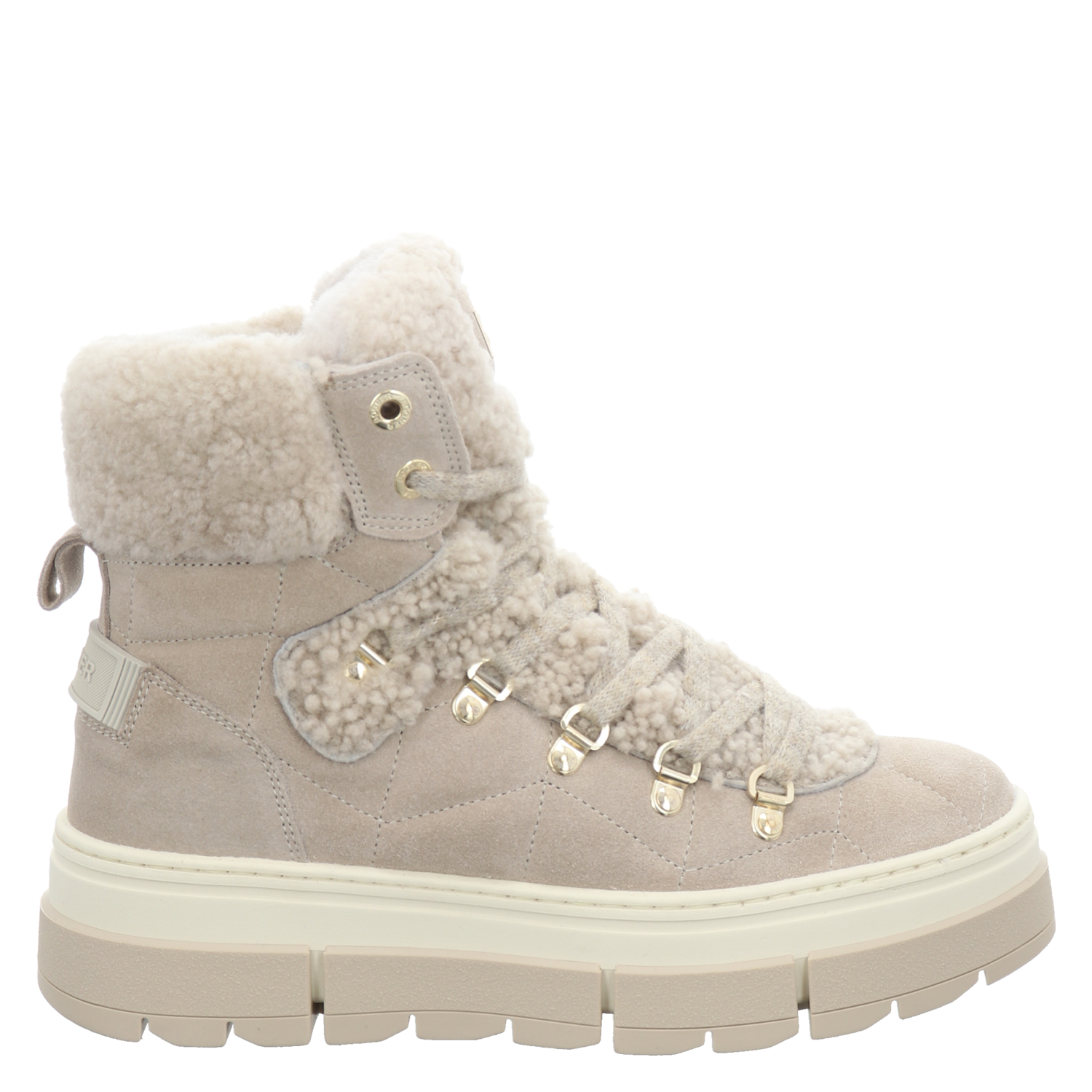 Bogner Schuhe, Vaduz S A, Veloursleder-Schnürstiefel in beige