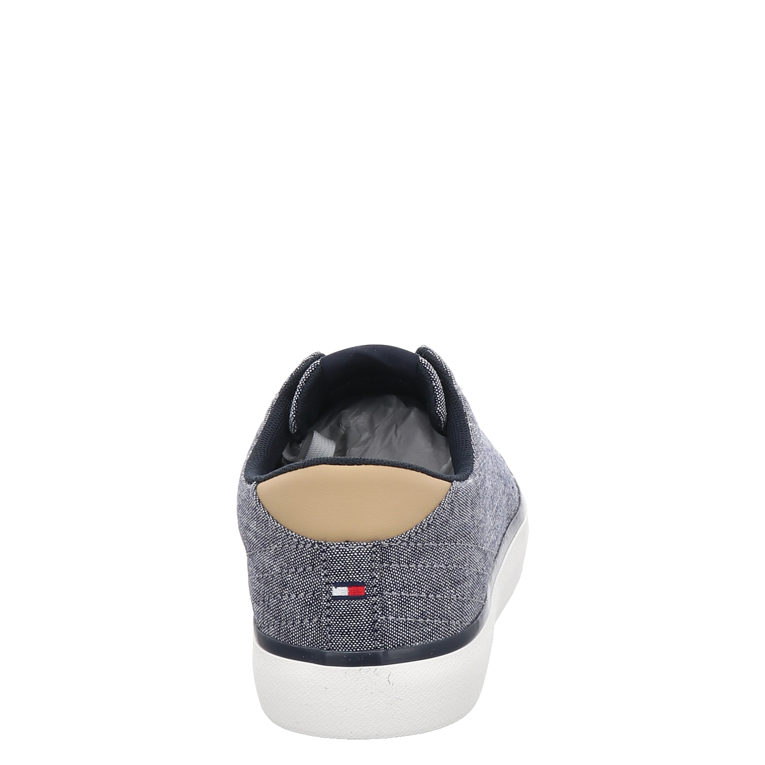 Tommy Hilfiger, Th Hi Vulc Low Chambray, Leinen-Sneaker in blau 