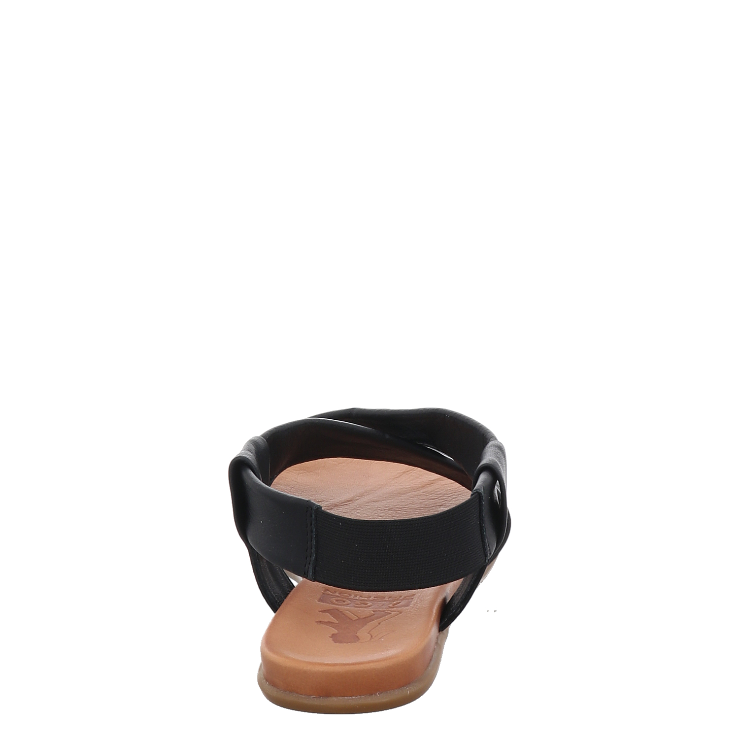 Cosmos, Sandale, flache Glattleder-Sandale in schwarz für Damen