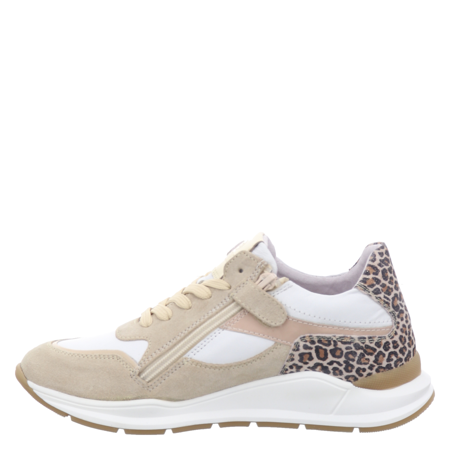 Hip Glattleder-Sneaker in beige für Kinder
