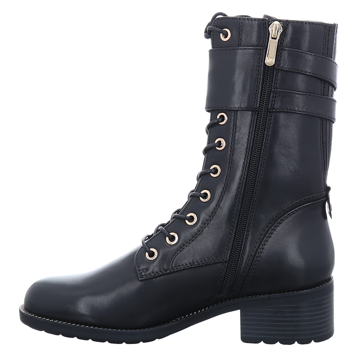 Regarde Le Ciel Glattleder-Schnürstiefel in schwarz für Damen