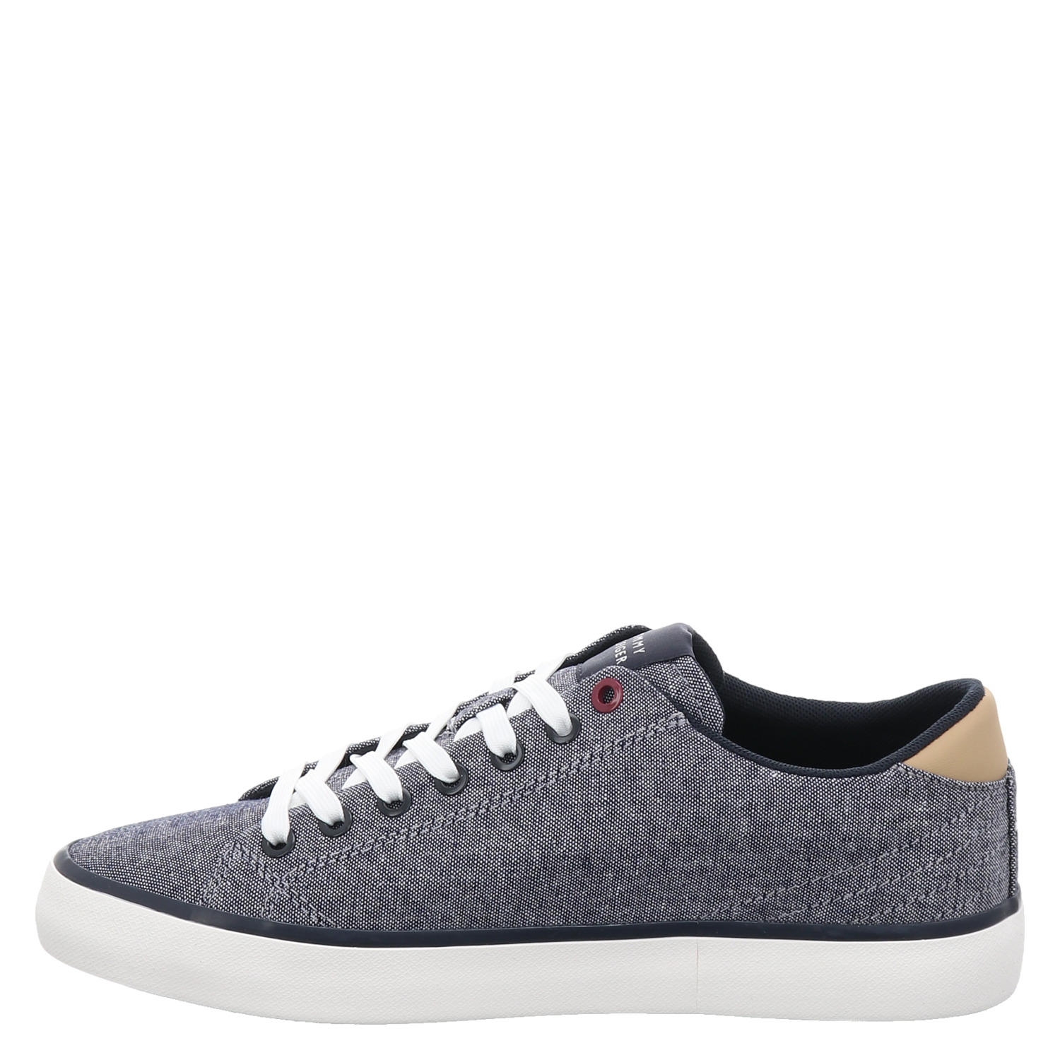 Tommy Hilfiger, Th Hi Vulc Low Chambray, Leinen-Sneaker in blau 