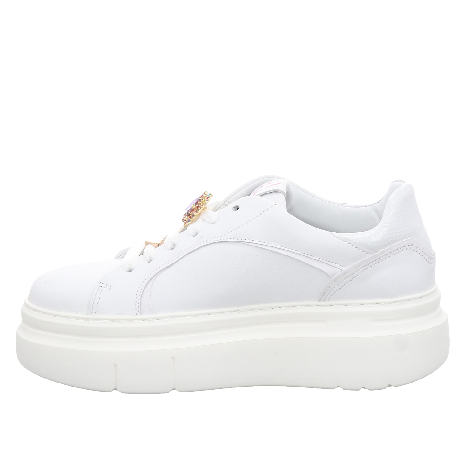 Gio+ Glattleder-Sneaker in weiß für Damen