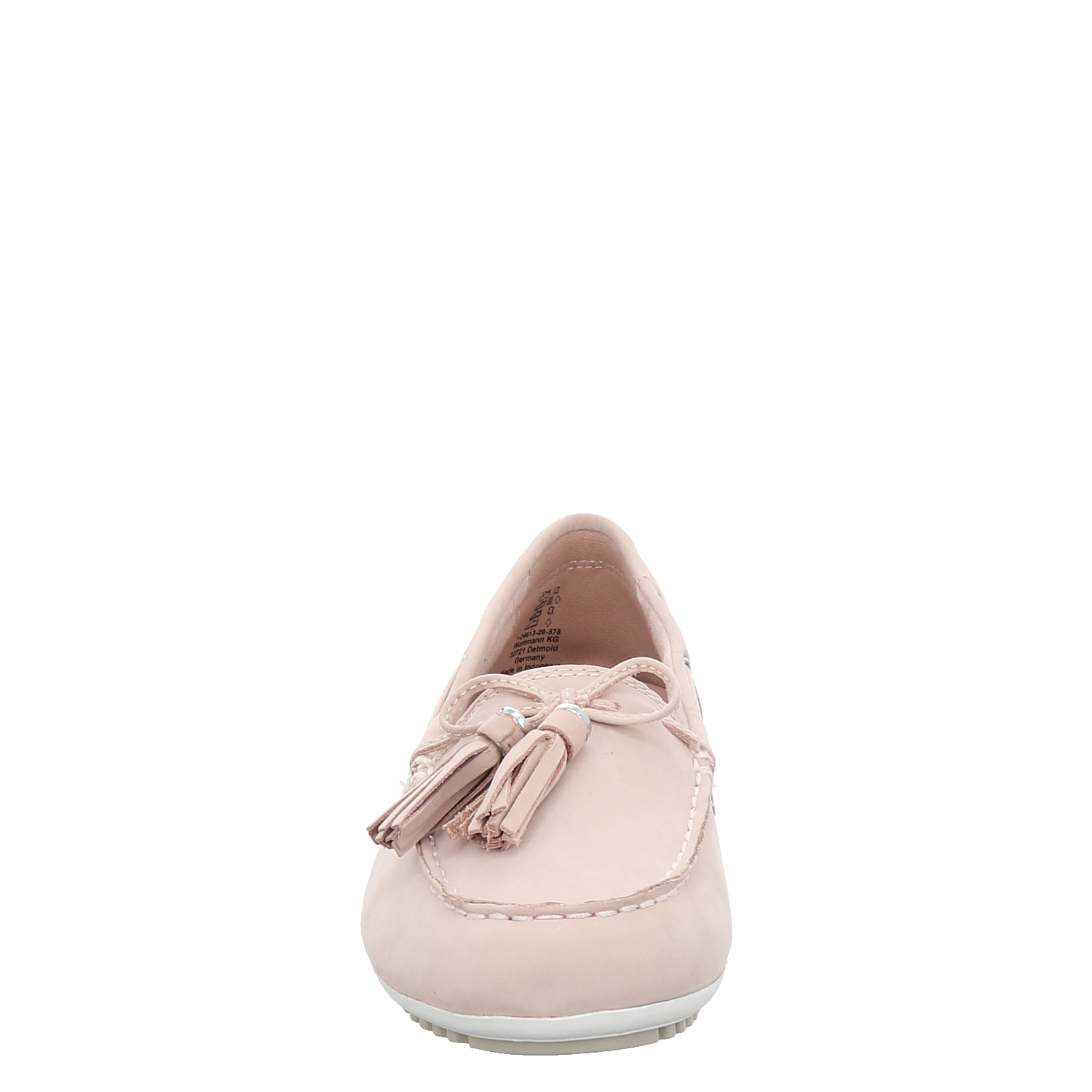 Tamaris, Beige, Glattleder-Mokassin in weiß für Damen