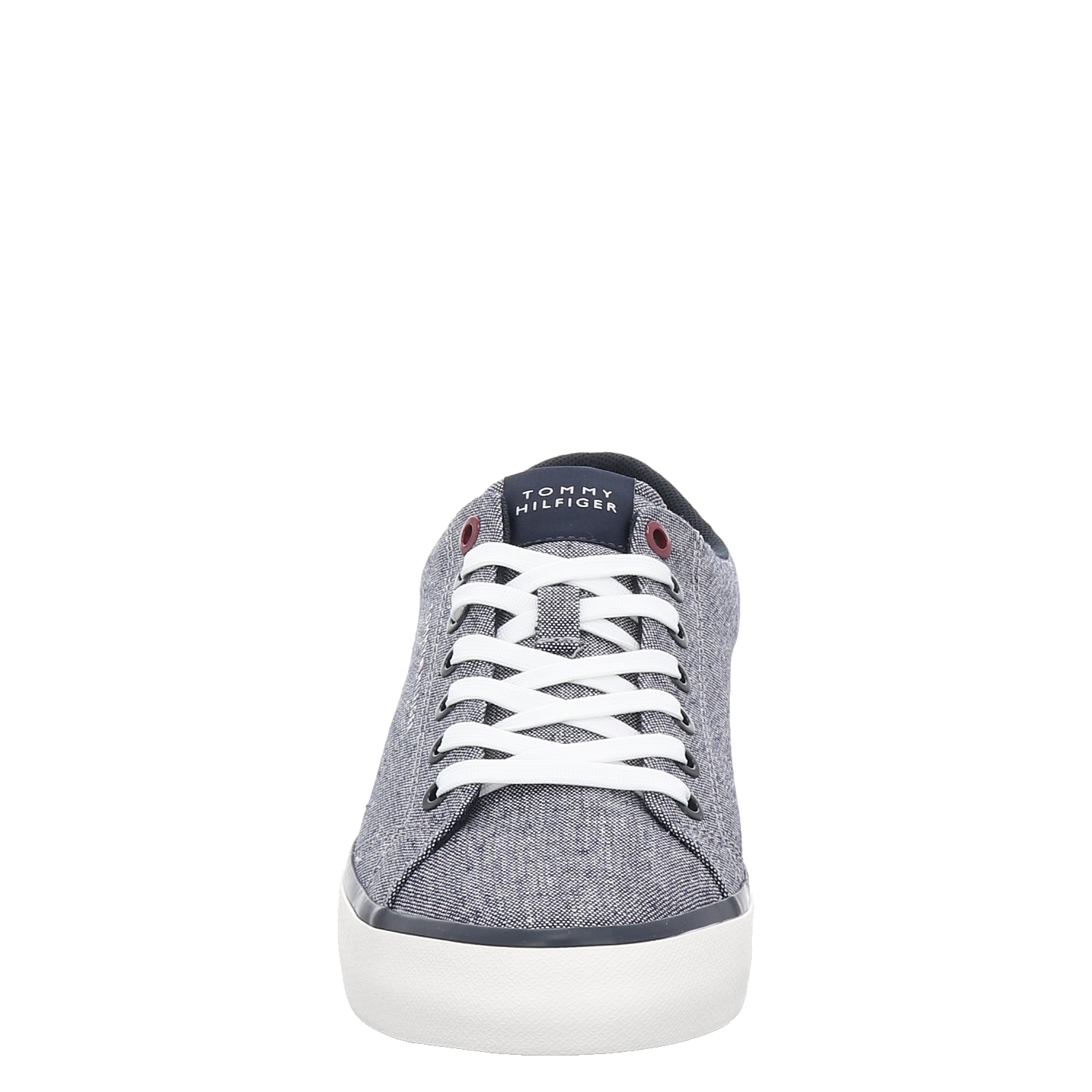 Tommy Hilfiger, Th Hi Vulc Low Chambray, Leinen-Sneaker in blau 