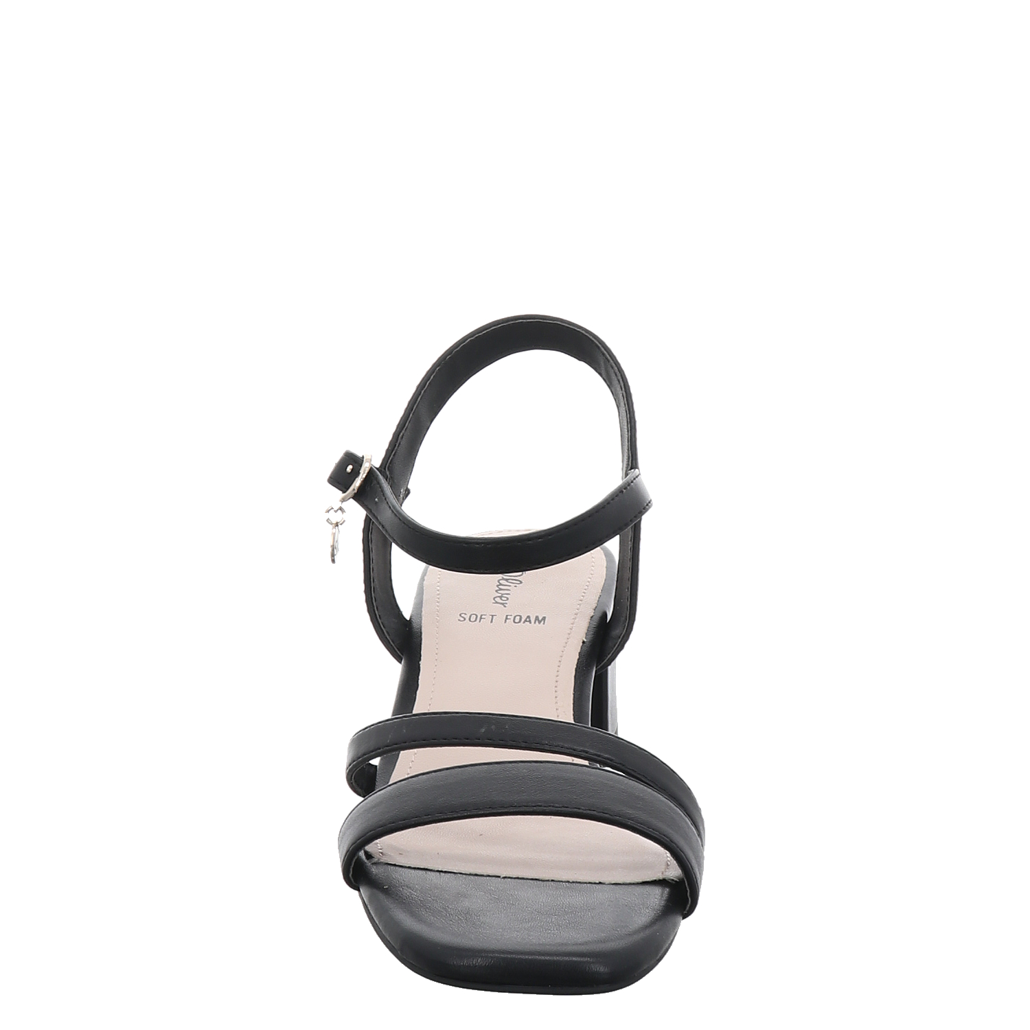 Women Sandals, Kunstleder-Sandalette in schwarz für Damen