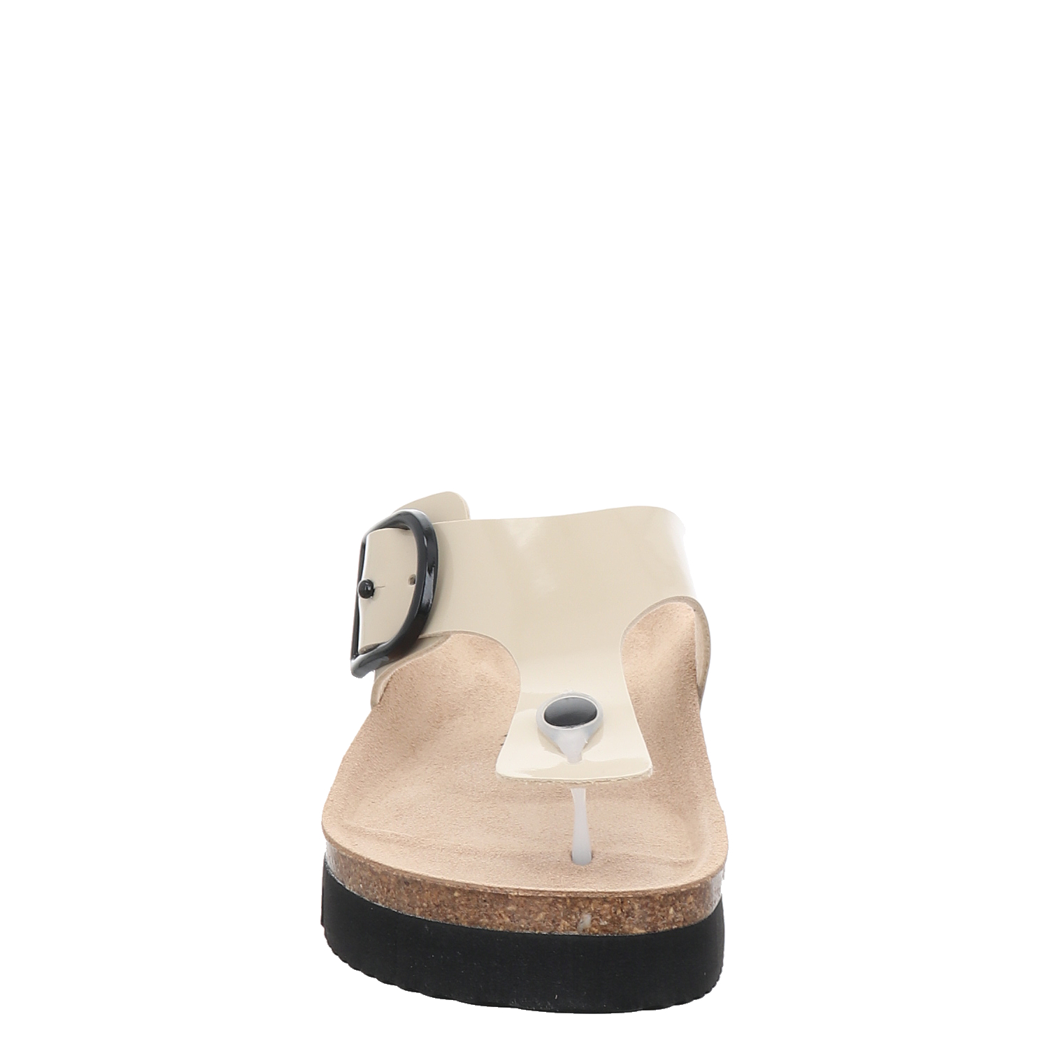 Lieblingspaar Lackleder-Pantolette in beige für Damen