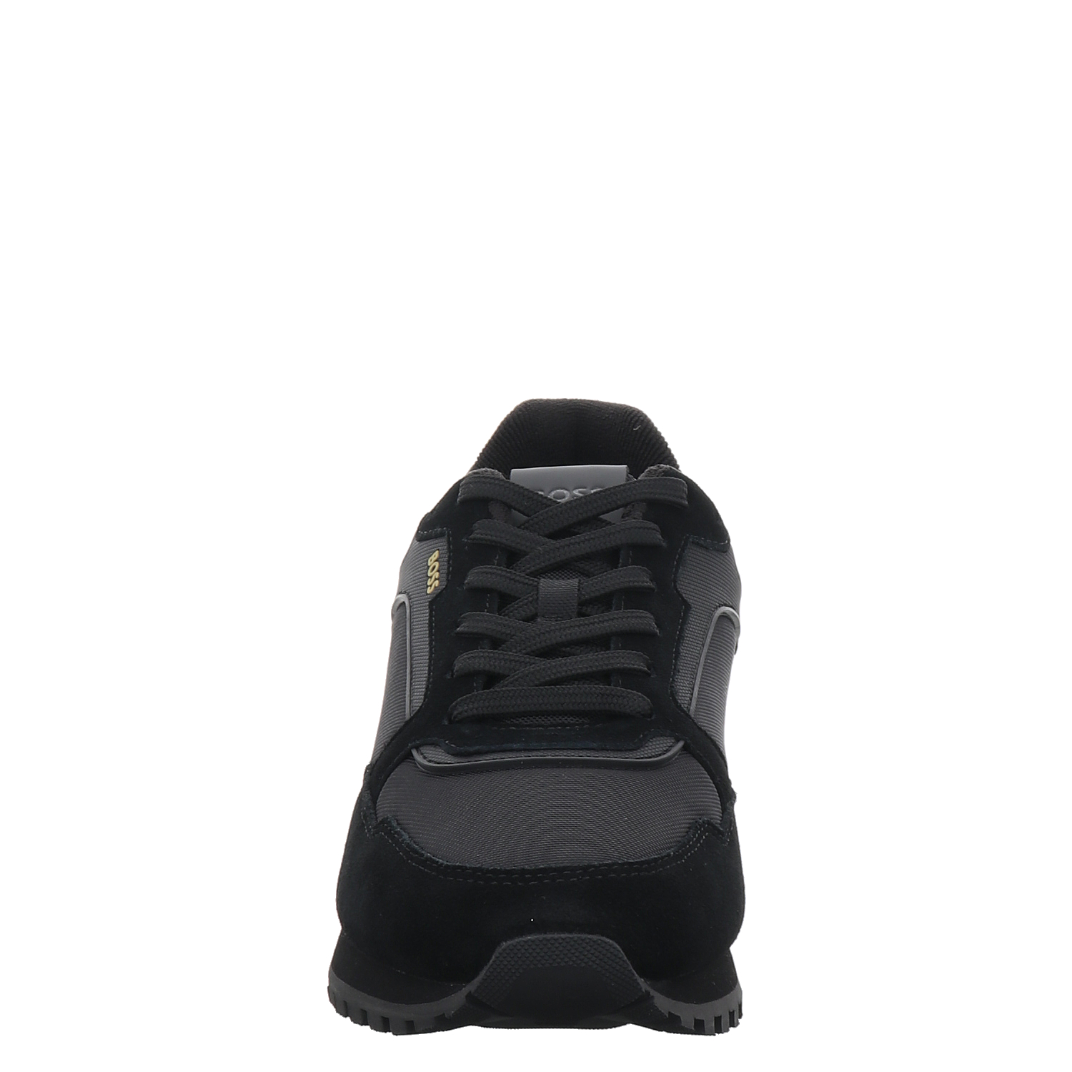 Boss, Parkour-l_runn_sdnyt, Veloursleder-Sneaker in schwarz