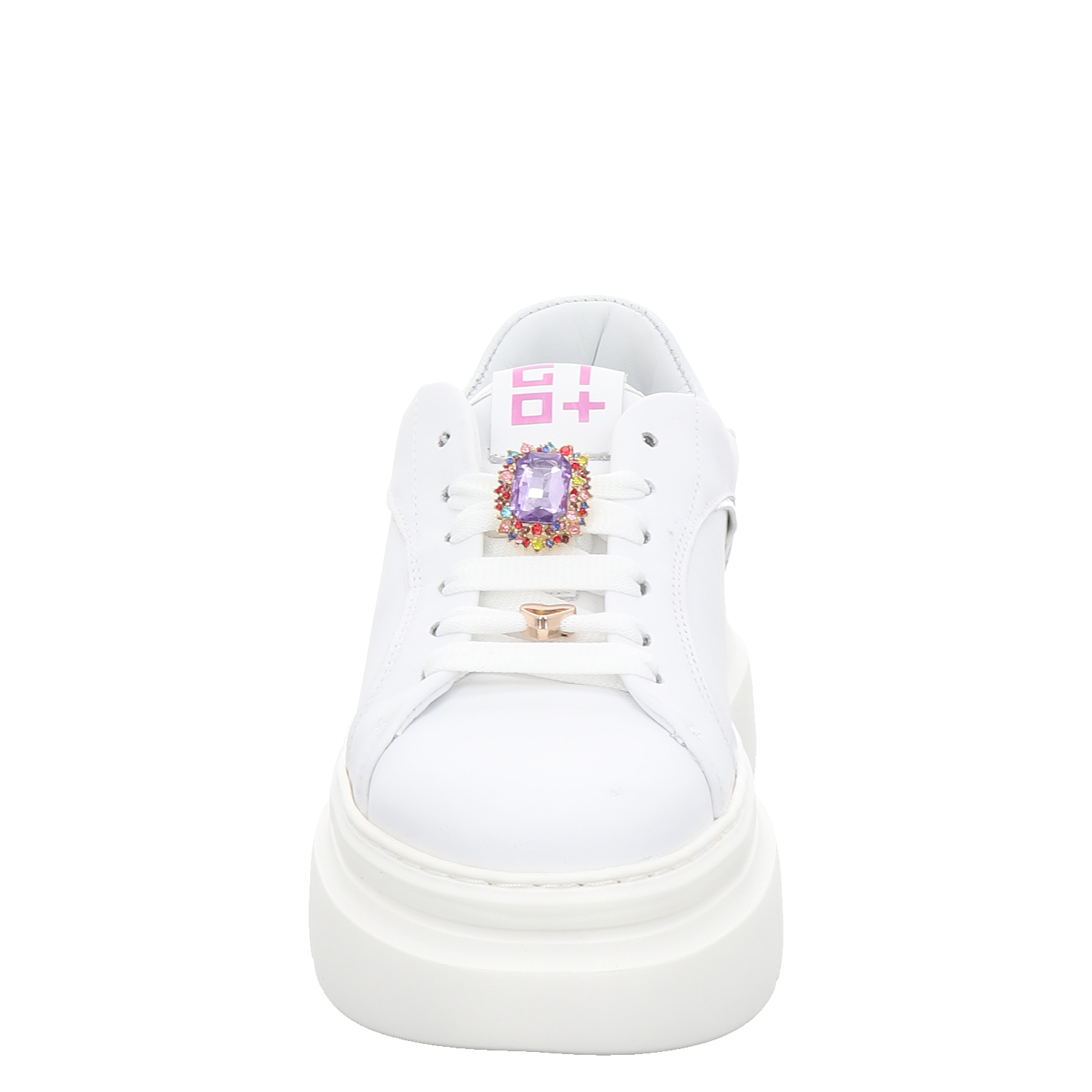 Gio+ Glattleder-Sneaker in weiß für Damen