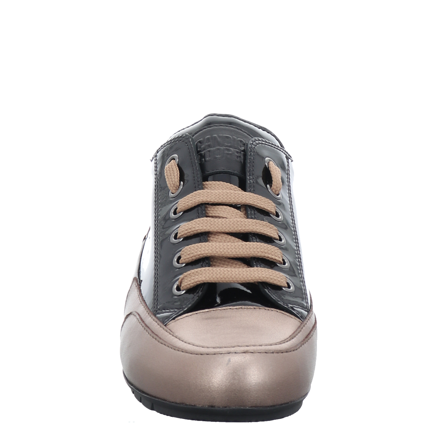 Candice Cooper Sneakers Rock Patch In Pelle - Argento, Suola Gomma, Tacco Sportivo - Taglia 34