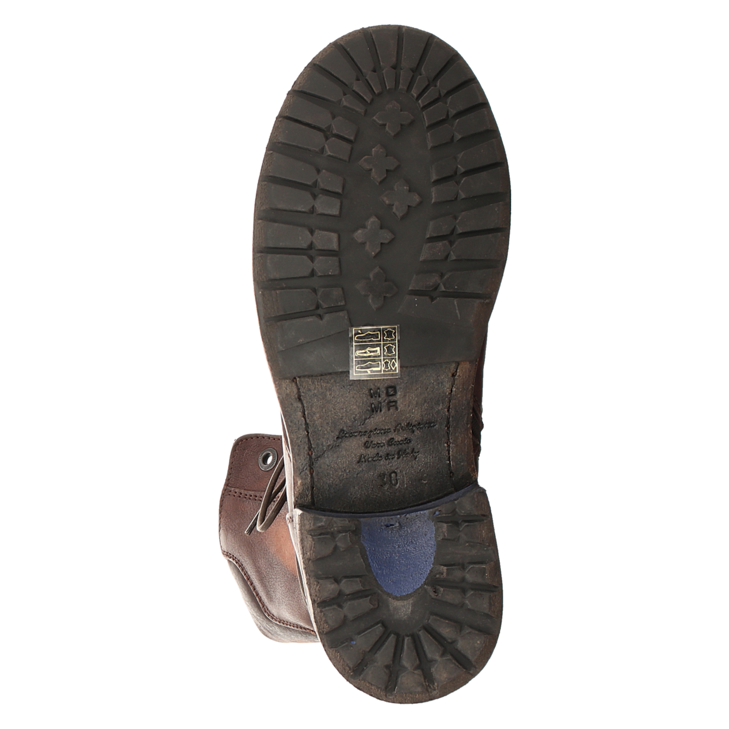 Moma Glattleder-Schnürstiefel in braun für Damen 